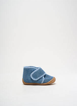 Chaussons/pantoufles tissage velours bout rond bleu BELLAMY garçon