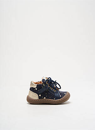 Baskets tissage satiné bout rond bleu GBB fille