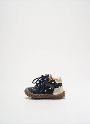 Baskets tissage satiné bout rond bleu GBB fille