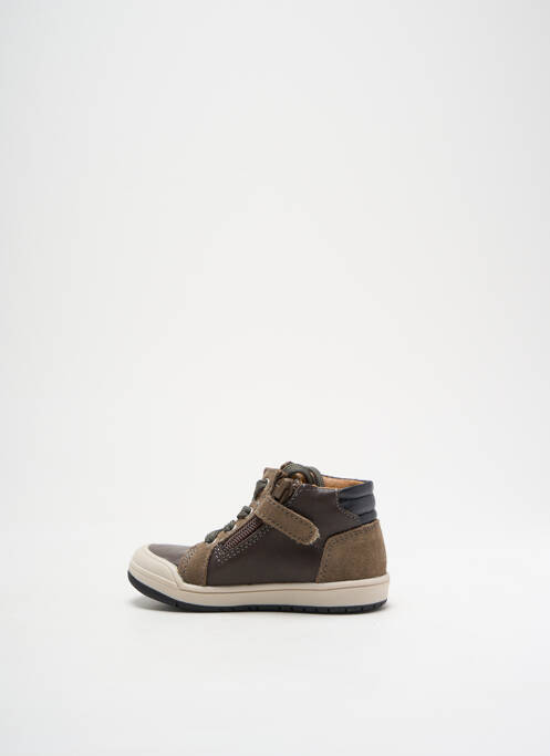 Baskets tissage satiné bout rond marron BELLAMY garcon