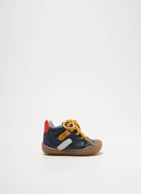 Baskets tissage satiné bout rond bleu BELLAMY garcon