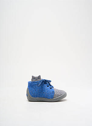 Chaussons/pantoufles fermeture lacets bout rond bleu BABYBOTTE garçon