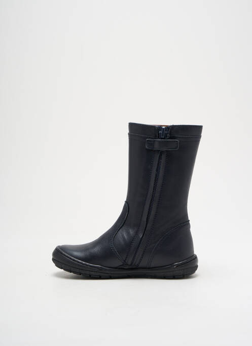 Bottes tissage satiné bout rond bleu FR fille