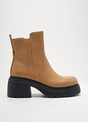 Bottines/boots matière lisse talon de 4 à 6cm beige LIU JO femme