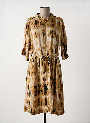 Robe mi-longue manches 3/4 manches 3/4 marron CREAM femme