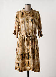 Robe mi-longue manches 3/4 manches 3/4 marron CREAM femme