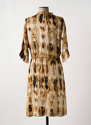Robe mi-longue manches 3/4 manches 3/4 marron CREAM femme