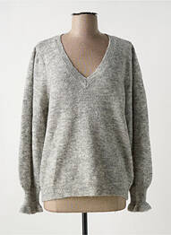 Pull coupe cintrée manches longues gris CREAM femme