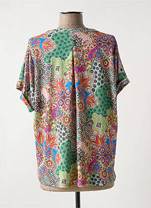 Blouse imprimé fantaisie manches courtes vert TINTA femme