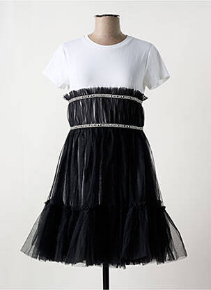 Robe mi-longue manches courtes manches courtes noir GUESS fille