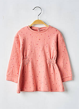 Robe mi-longue fermeture zippée au dos manches longues orange BABY BOL fille