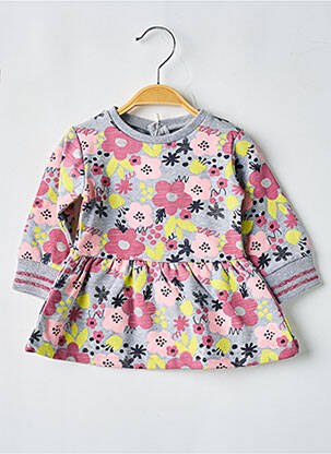 Robe mi-longue fermeture pressionnée manches longues gris BABY BOL fille