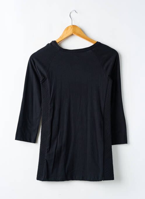 Robe mi-longue col rond manches longues noir LOSAN fille