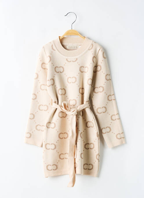 Robe pull beige FASHION pour fille