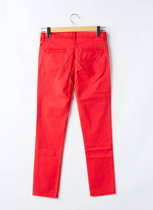 Pantalon chino tissage popeline taille ajustable rouge LOSAN garcon