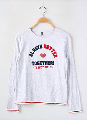 T-shirt stretch manches longues gris LOSAN fille