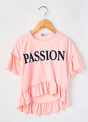T-shirt stretch manches courtes rose P'TIT MÔME fille