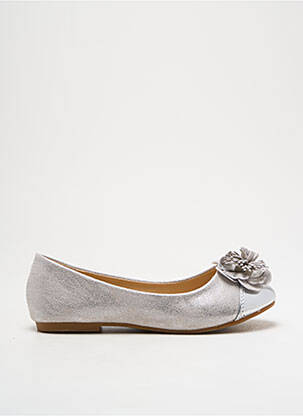 Ballerines tissage satiné chiquet argent DOREMI fille
