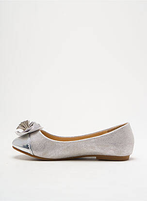 Ballerines tissage satiné chiquet argent DOREMI fille