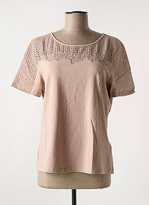 T-shirt stretch manches courtes rose BASLER femme