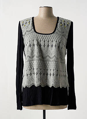 Top col carré manches longues noir ABY GARDNER femme