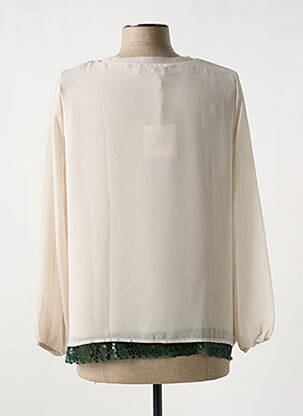 Blouse légère et transparente manches longues beige DANEVA femme