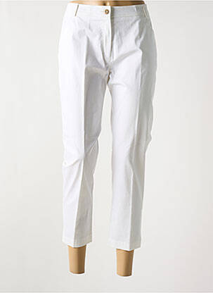 Pantalon 7/8 tissage popeline taille normale blanc ANNE KELLY femme