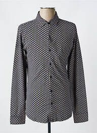 Chemise manches longues imprimé fantaisie bleu DSTREZZED homme