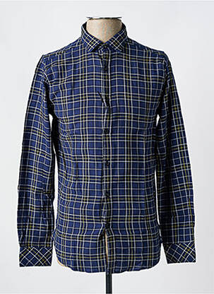 Chemise manches longues imprimé écossais bleu DSTREZZED homme