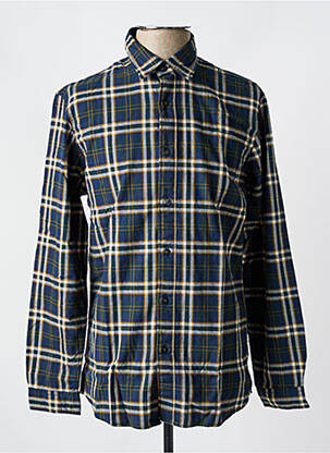 Chemise manches longues imprimé écossais bleu SELECTED homme