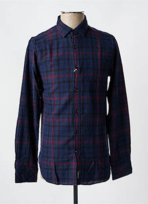 Chemise manches longues imprimé écossais bleu DSTREZZED homme