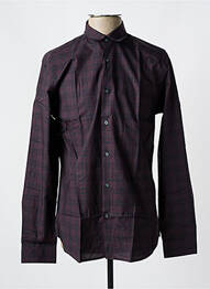 Chemise manches longues imprimé écossais violet SELECTED homme