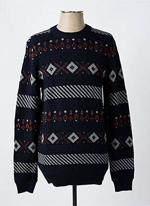 Pull tissage jacquard manches longues bleu SELECTED homme