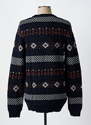 Pull tissage jacquard manches longues bleu SELECTED homme