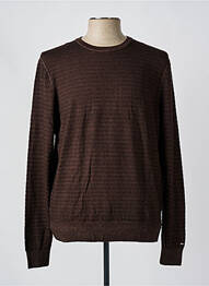 Pull stretch manches longues marron TOMMY HILFIGER homme