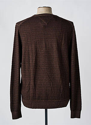 Pull stretch manches longues marron TOMMY HILFIGER homme