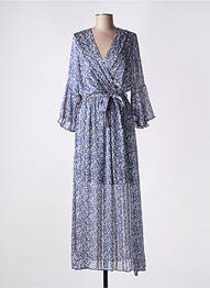 Robe longue manches longues manches longues bleu LES PETITES FLEURS femme