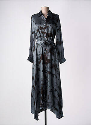 Robe longue manches longues manches longues gris MAISON HOTEL femme