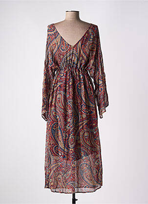 Robe longue manches longues manches longues rouge STELLA FOREST femme