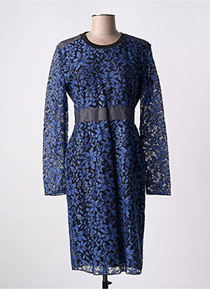 Robe mi-longue coupe fluide manches longues bleu SPORTMAX femme
