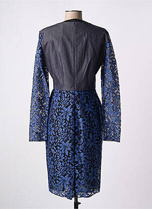 Robe mi-longue coupe fluide manches longues bleu SPORTMAX femme