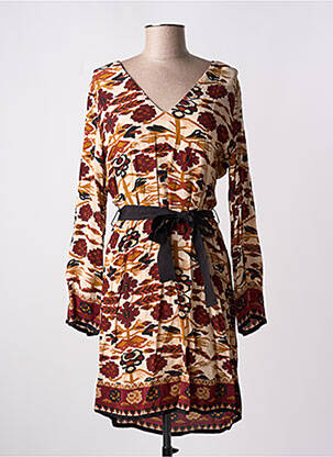 Robe courte manches longues manches longues beige STELLA FOREST femme