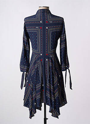 Robe mi-longue manches longues manches longues bleu TOMMY HILFIGER femme