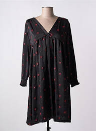 Robe courte manches longues manches longues noir VINTAGE LOVE femme