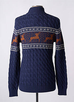 Pull tissage jacquard manches longues bleu SELECTED homme