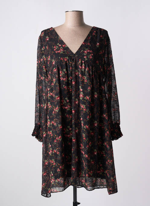 Robe courte manches longues manches longues noir VINTAGE LOVE femme