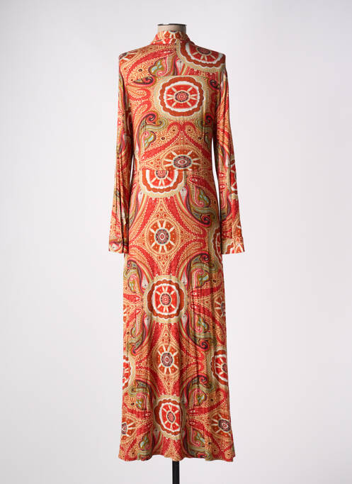 Robe longue orange #OOTD pour femme