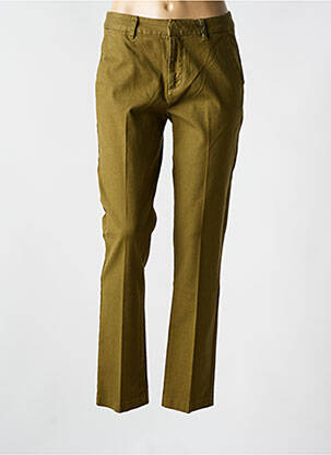 Pantalon chino tissage popeline taille normale vert LAB DIP PARIS femme