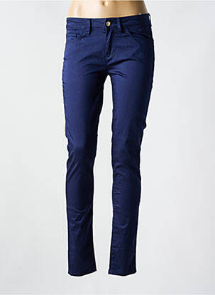Pantalon slim tissage popeline taille normale bleu TOMMY HILFIGER femme