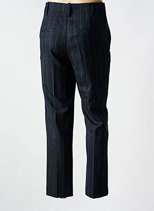 Pantalon droit tissage crêpe taille haute bleu LAB DIP PARIS femme